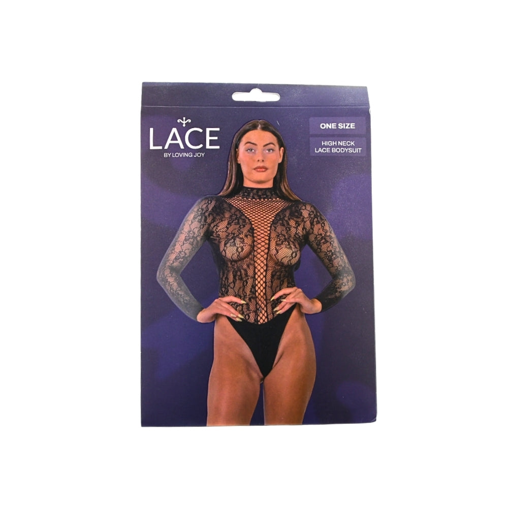 Lace by LJ High Neck Bodysuit – Elegant Floral Lace Lingerie > Clothes > Bodies and Playsuits - Tophatter Daily Deals
