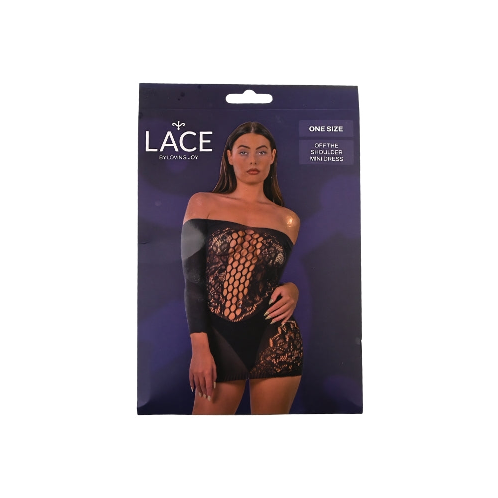 Lace by LJ Off the Shoulder Mini Dress – Women's Lingerie > Clothes > Dresses and Chemises - Tophatter Daily Deals