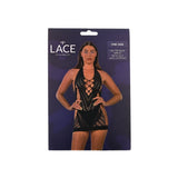 Lace by LJ Halter Neck Dress with Faux Lace-Up Front – Lingerie > Clothes > Dresses and Chemises - Tophatter Daily Deals