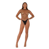 Lace by LJ Fence Net Long-Sleeved Thong Bodysuit – Lingerie > Clothes > Bodies and Playsuits - Tophatter Daily Deals