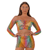 Lace by LJ Rainbow Crop Top and Mini Skirt Set – Festival Lingerie > Clothes > Lingerie Sets - Tophatter Daily Deals
