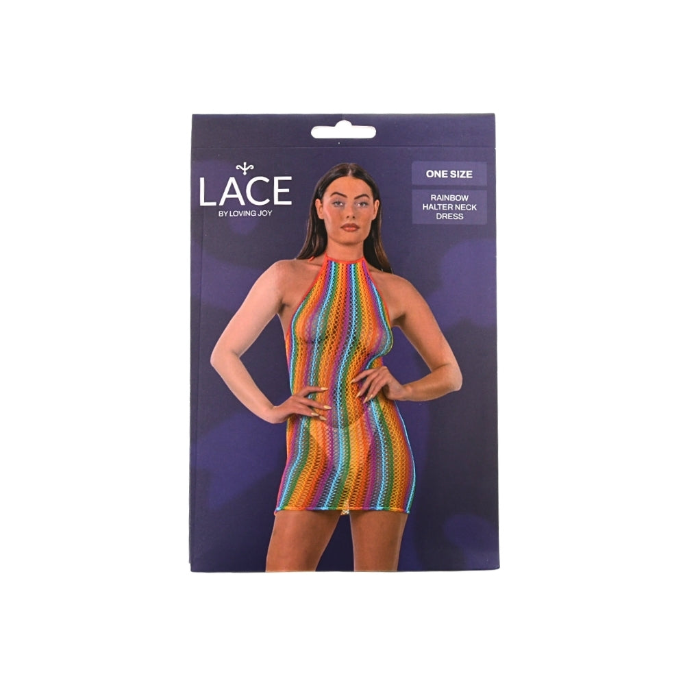Lace by LJ Rainbow Halter Neck Dress – Summer Fashion Dress > Clothes > Dresses and Chemises - Tophatter Daily Deals