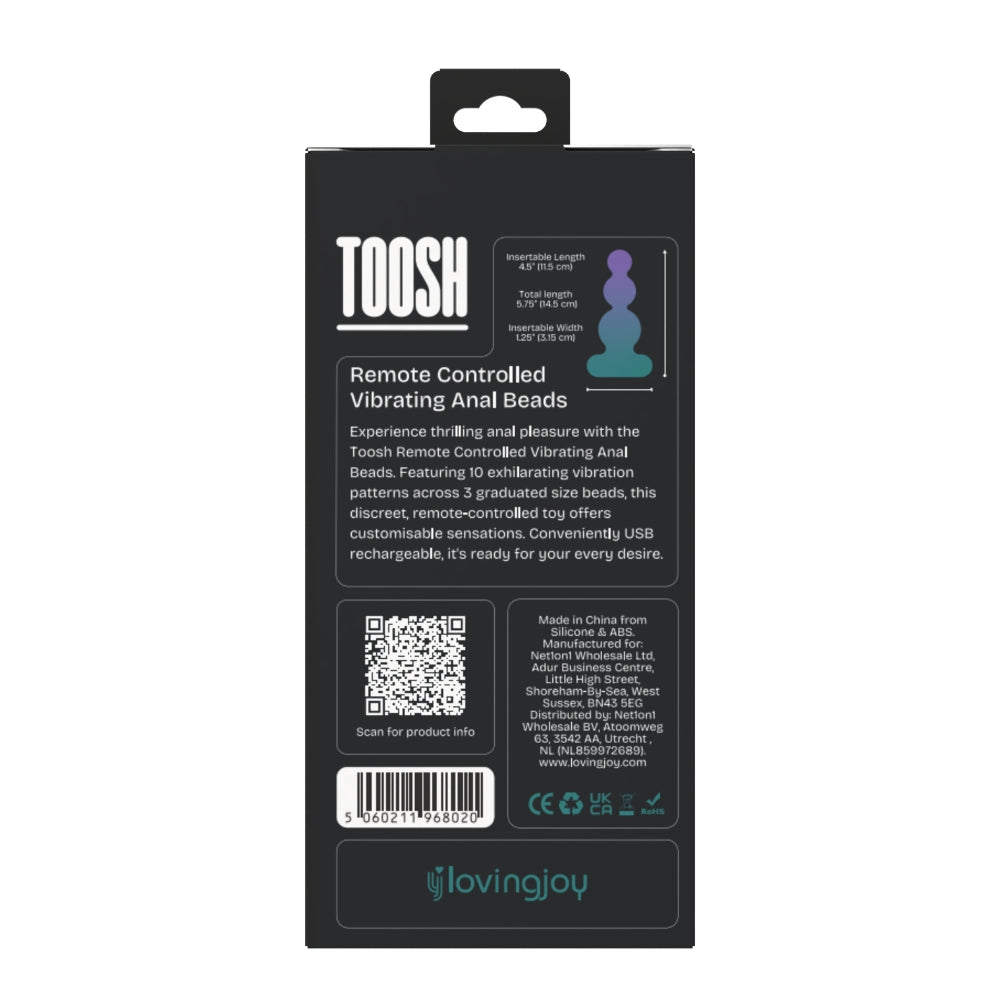 Toosh Remote Controlled Vibrating Anal Beads – Remote-Controlled Anal Toy > Anal Range > Anal Beads - Tophatter Daily Deals