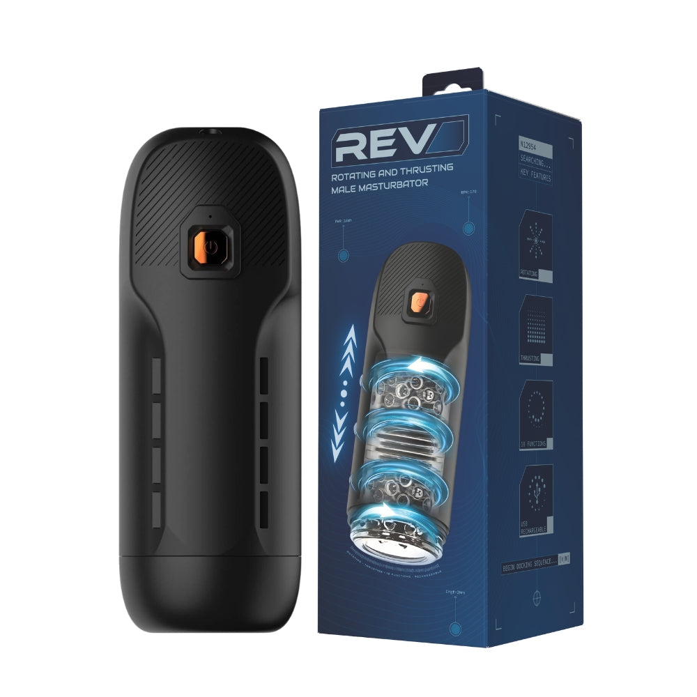 Rev Rotating and Thrusting Male Masturbator – USB Rechargeable Male Masturbator > Sex Toys For Men > Masturbators > Vibrating - Tophatter Daily Deals