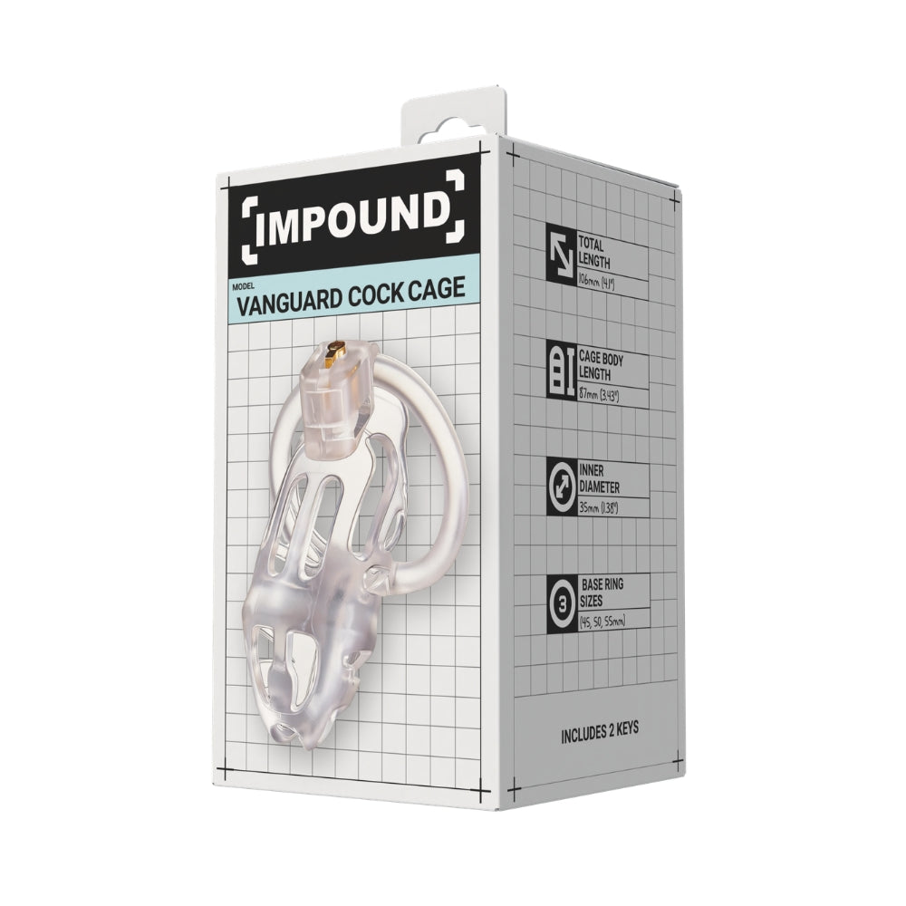 Impound Vanguard – 4.1 Inch Chastity Cage with Base Rings > Bondage Gear > Male Chastity - Tophatter Daily Deals