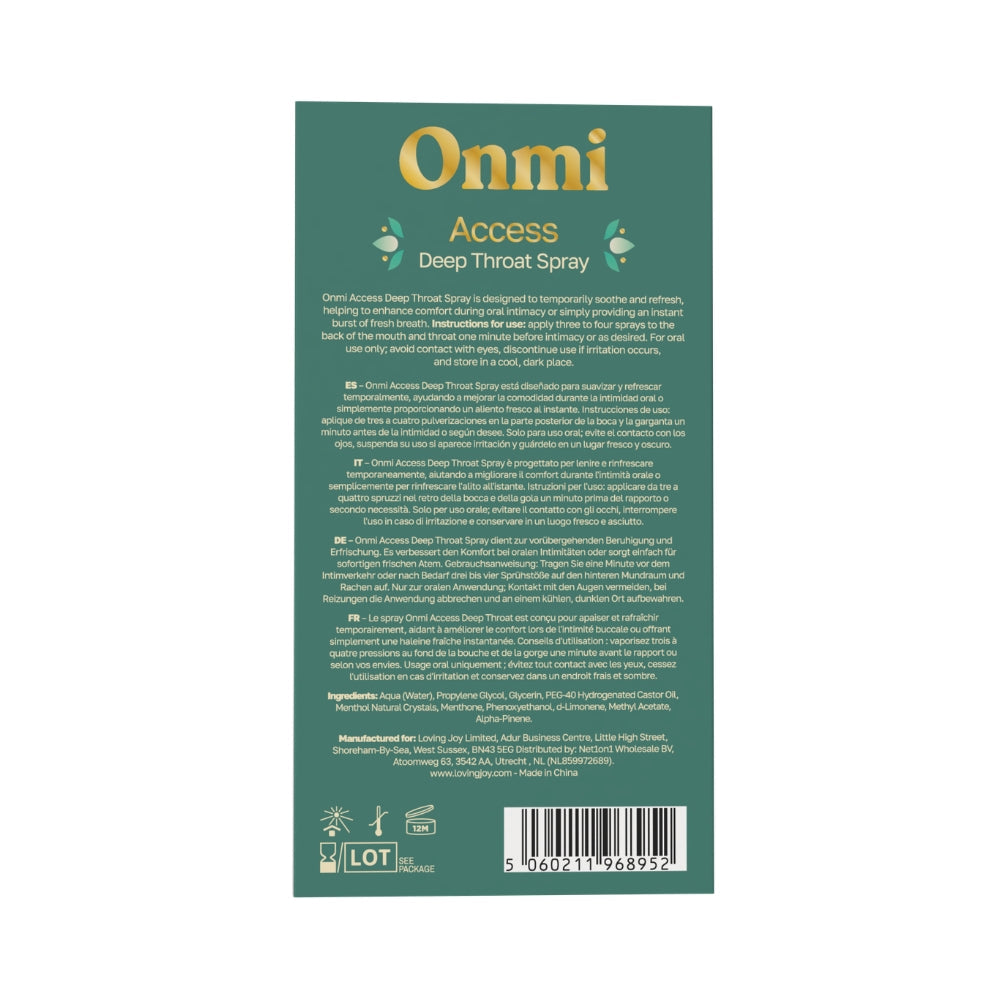 Onmi Access Deep Throat Spray – Mint Flavour 15ml Intimate Spray > Lube > Oral Gels & Sprays - Tophatter Daily Deals