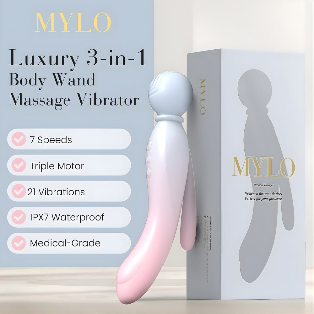 MYLO 3-in-1 Body Wand Massager Air > Sex Toys > Massage Wands - Tophatter Daily Deals