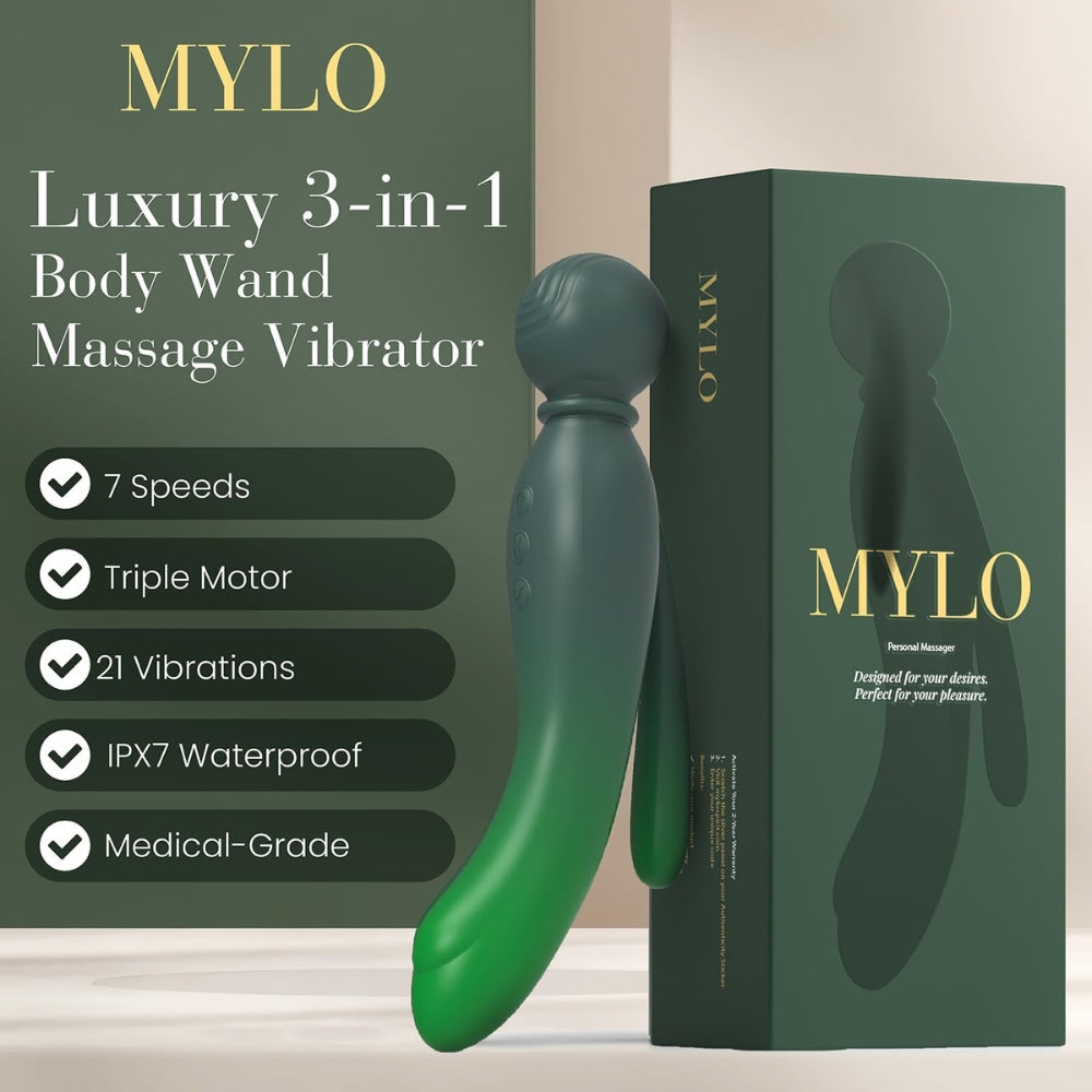 MYLO 3-in-1 Body Wand Massager Earth > Sex Toys > Massage Wands - Tophatter Daily Deals