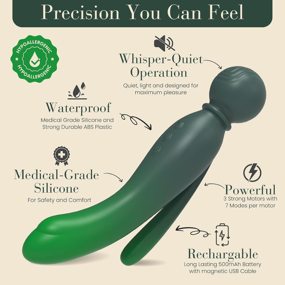 MYLO 3-in-1 Body Wand Massager Earth > Sex Toys > Massage Wands - Tophatter Daily Deals