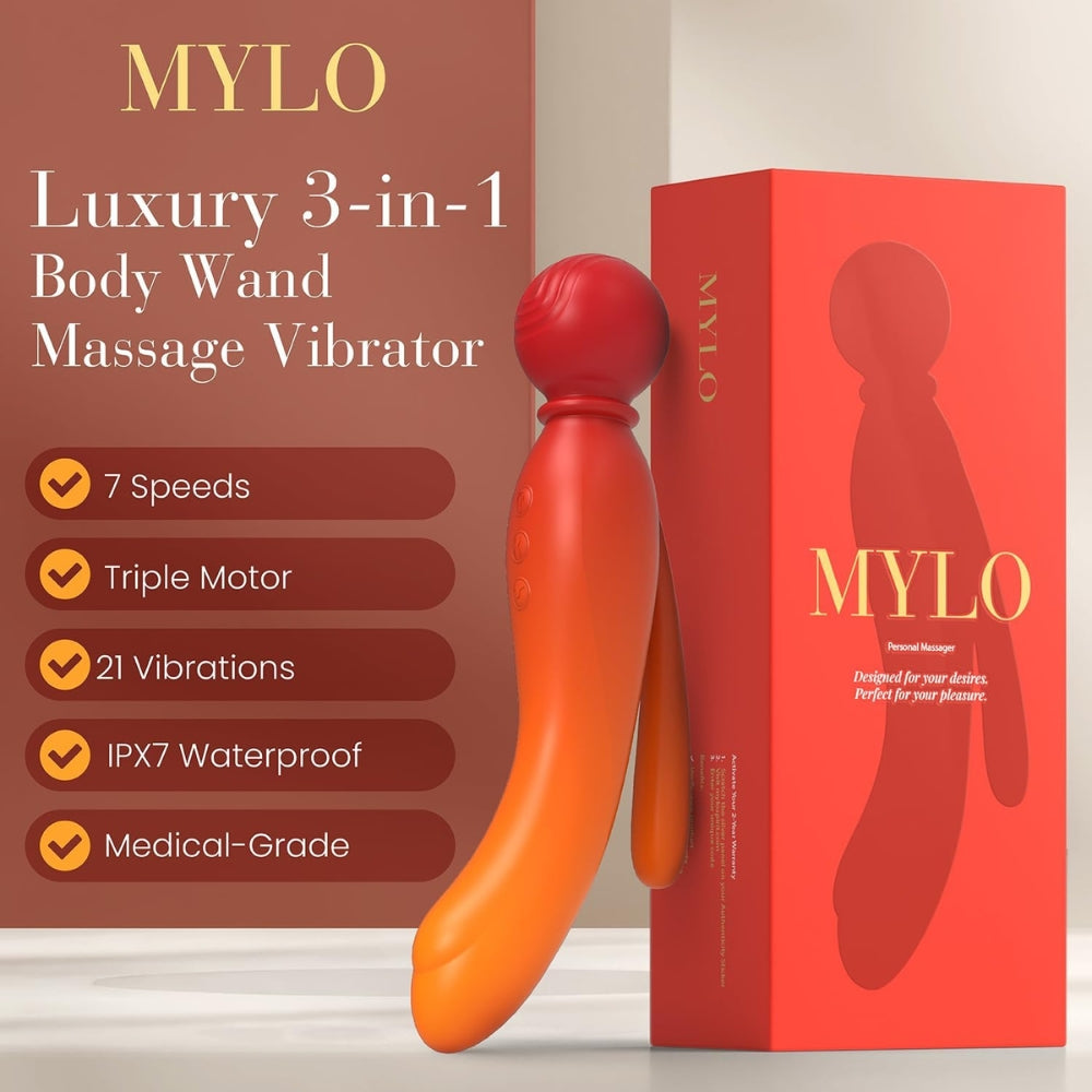 MYLO 3-in-1 Body Wand Massager Fire > Sex Toys > Massage Wands - Tophatter Daily Deals