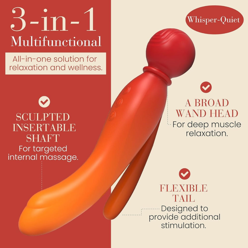 MYLO 3-in-1 Body Wand Massager Fire > Sex Toys > Massage Wands - Tophatter Daily Deals
