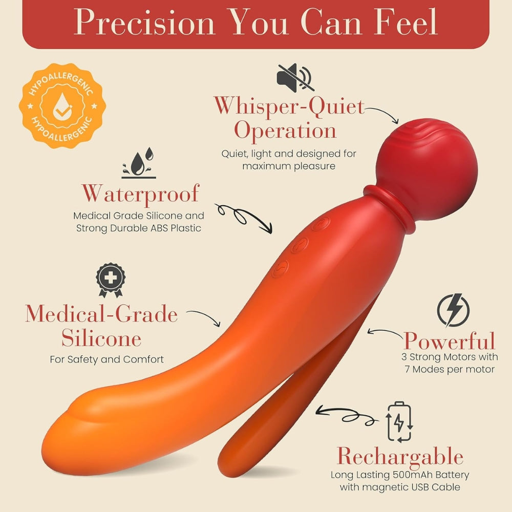 MYLO 3-in-1 Body Wand Massager Fire > Sex Toys > Massage Wands - Tophatter Daily Deals