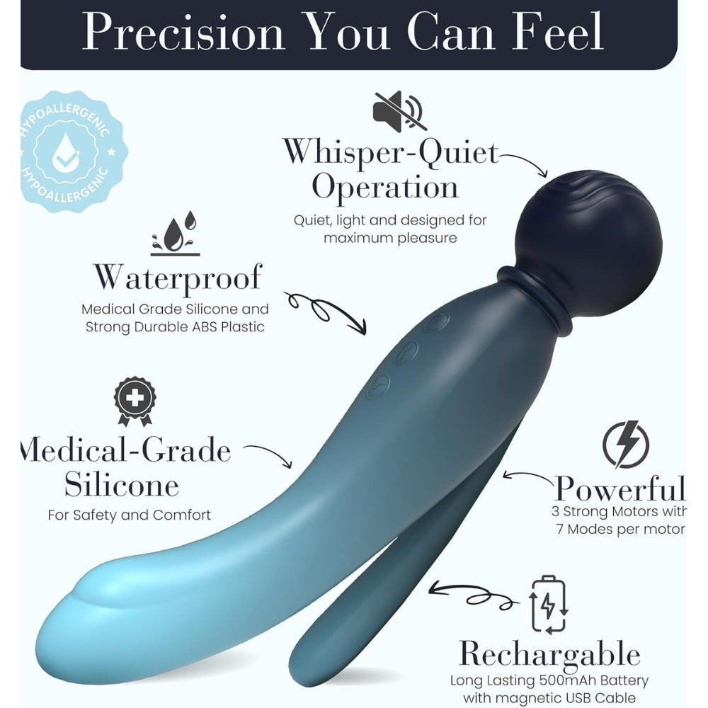 MYLO 3-in-1 Body Wand Massager Water > Sex Toys > Massage Wands - Tophatter Daily Deals