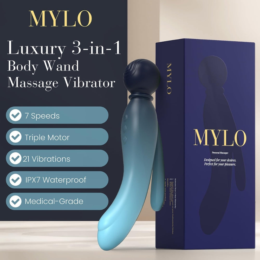 MYLO 3-in-1 Body Wand Massager Water > Sex Toys > Massage Wands - Tophatter Daily Deals