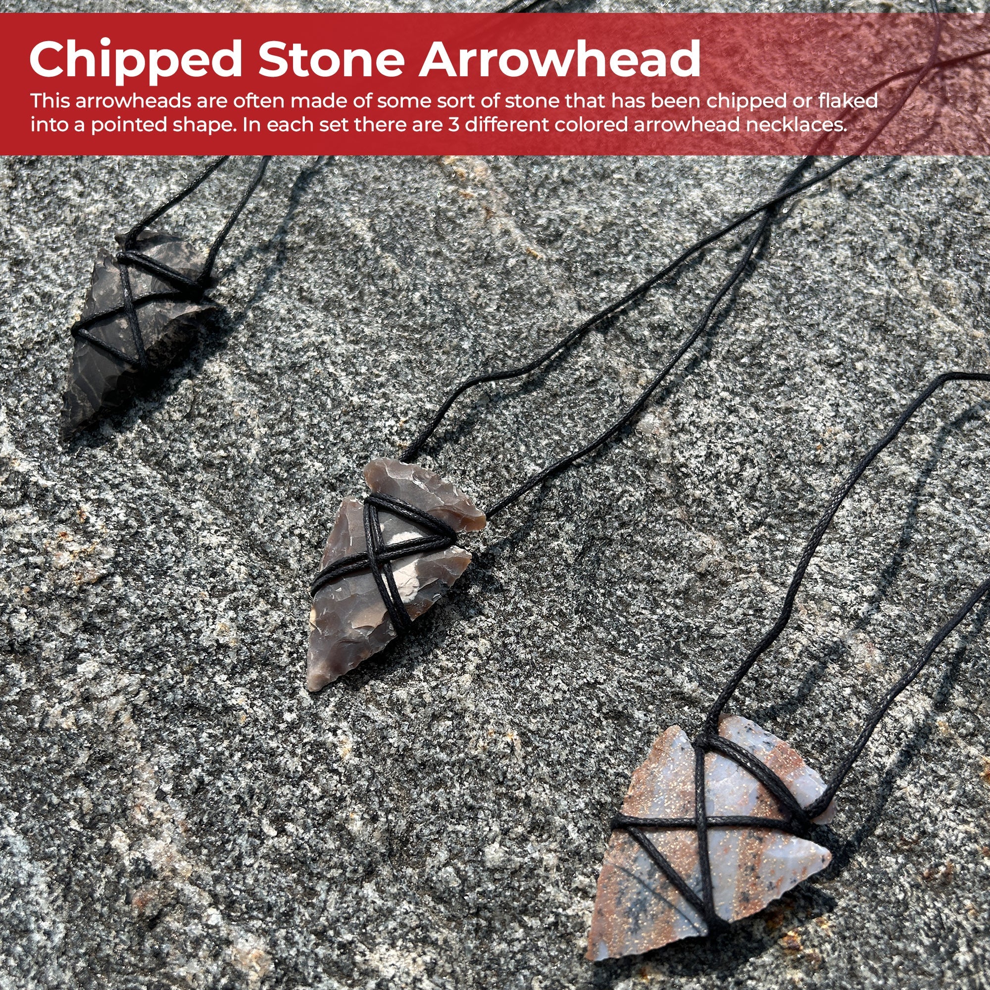Native American Canowicake Arrowhead Necklace Set historical period - Tophatter Daily Deals