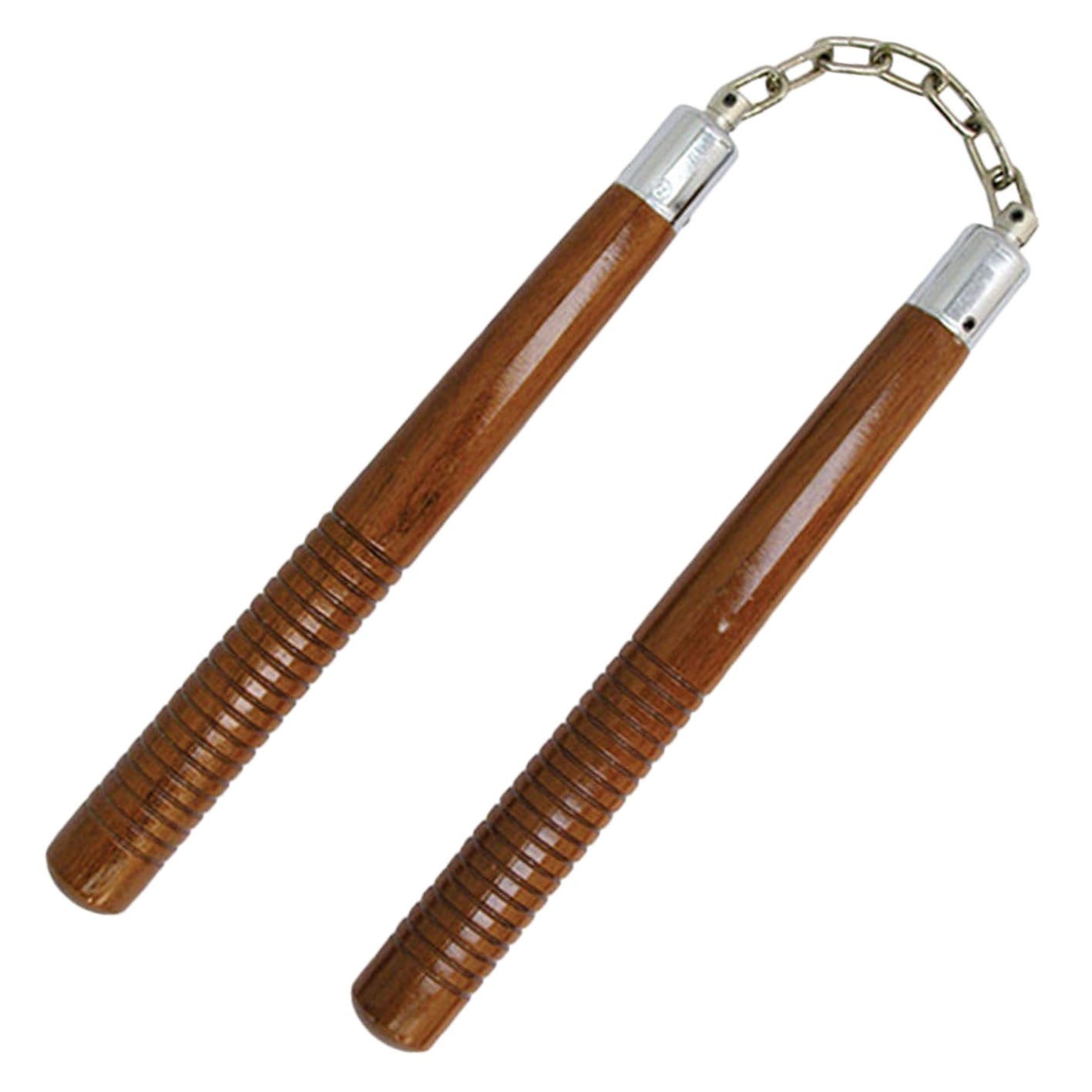 12 inch Brown Hardwood Round Nunchuck - Tophatter's Guns'N'Weapons Store Collectible Weapons - Tophatter Daily Deals