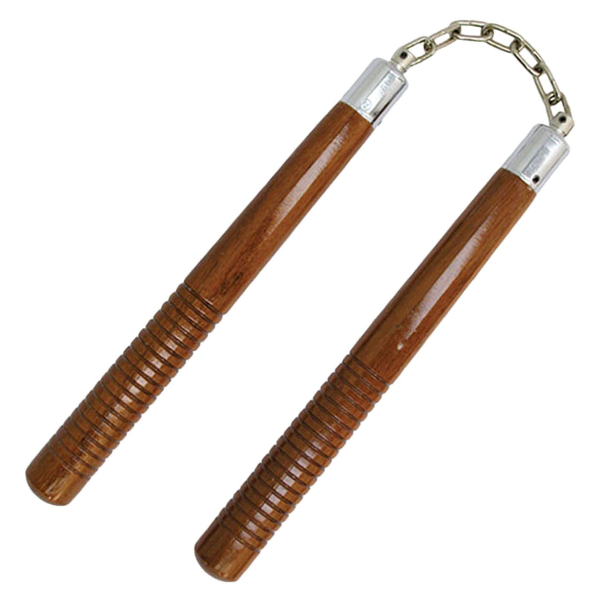 12 inch Brown Hardwood Round Nunchuck - Tophatter's Guns'N'Weapons Store Collectible Weapons - Tophatter Daily Deals