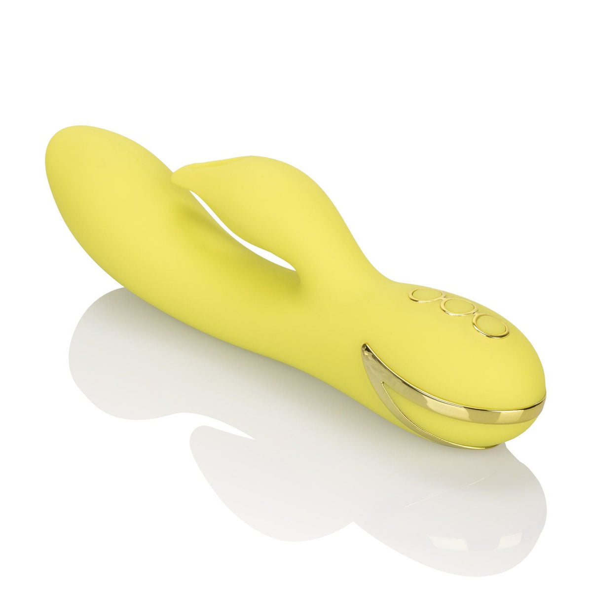 California Dreaming Venice Vixen Yellow Silicone Massager with 10 Vibration Functions and Waterproof Design > Vibrators > Ladies > Rabbit - Tophatter Daily Deals