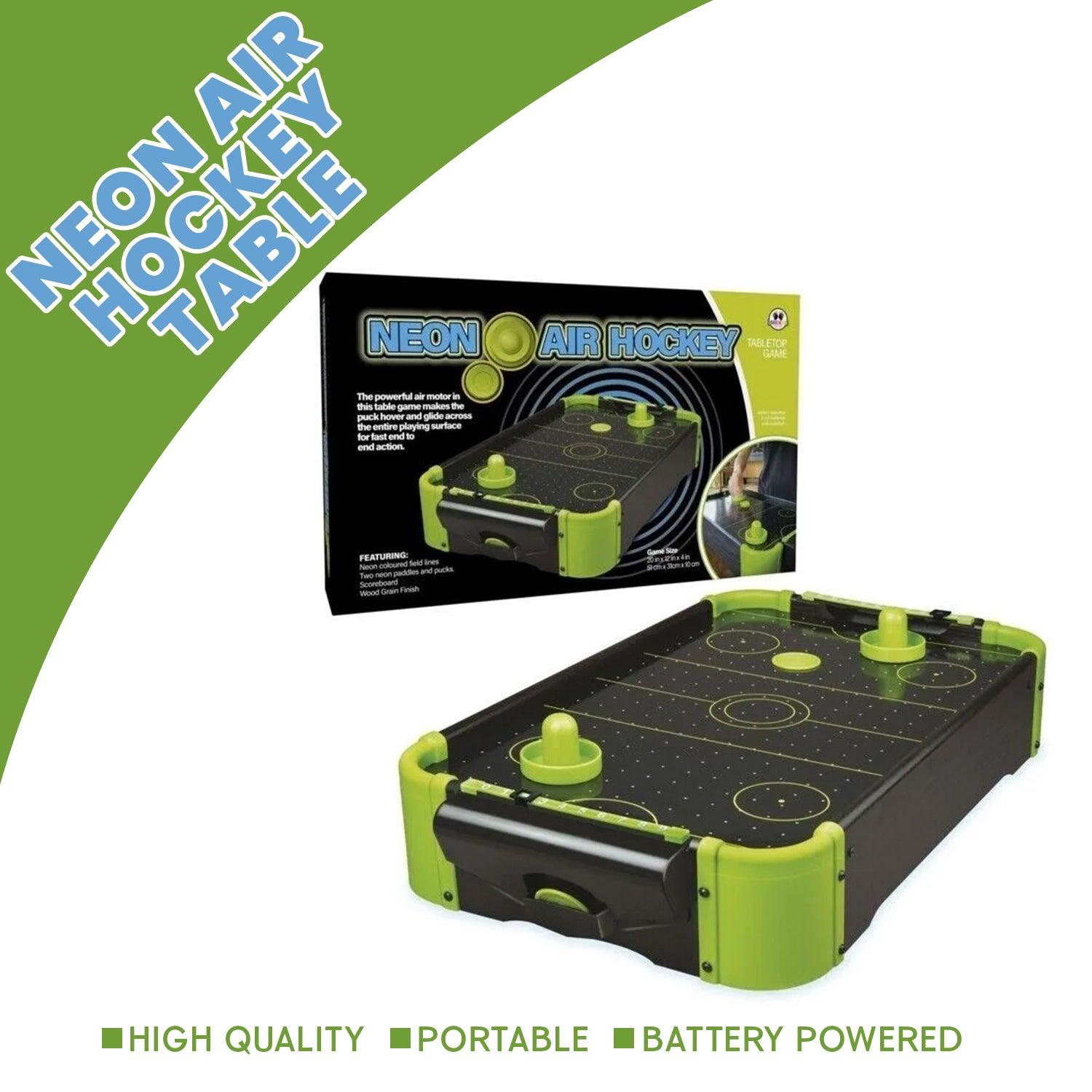 Air Hockey Mini Table - Neon Air Hockey Sports Table Game Toys Gifts Games Retro Toy Indoor Funtime Sports Toys - Tophatter Daily Deals