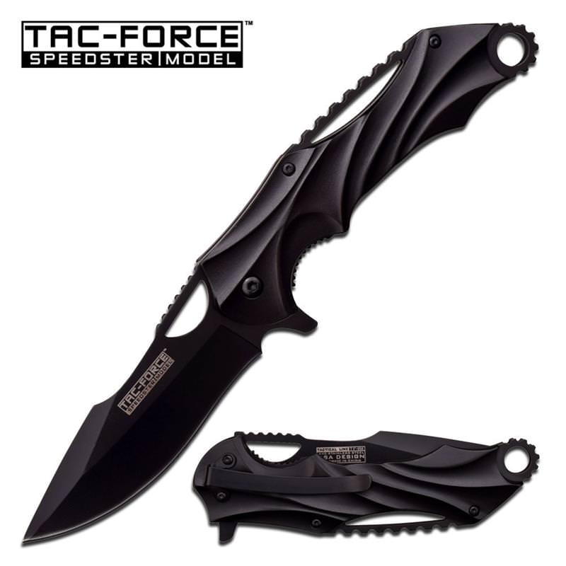 Tactical Combat SPRING ASSISTED OPEN Black Folding POCKET KNIFE - Tophatter's Guns'N'Weapons Store Collectible Weapons - Tophatter Daily Deals