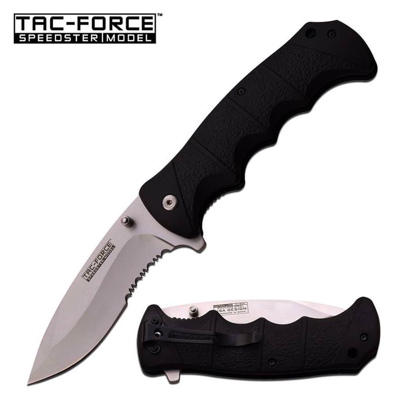 Spring Assisted Opening BLACK TACTICAL Pocket Knife Folding Blade - Tophatter's Guns'N'Weapons Store Collectible Weapons - Tophatter Daily Deals