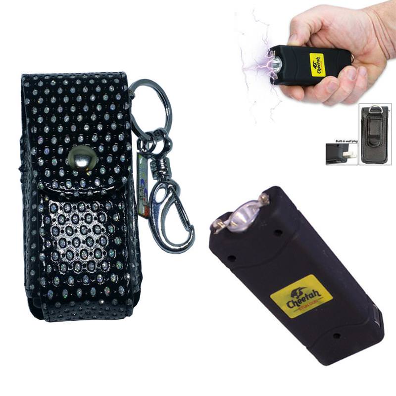Nitro 2.5 Million Volt Stun Gun Rechargeable with LED light in Black Bling - TOPHATTER'S ARMORY DEALS Collectible Weapons - Tophatter Daily Deals