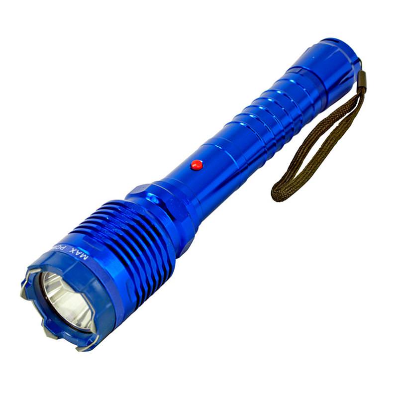 Special Force Tactical Metal Stun Gun Rechargeable LED Flashlight - Blue - Tophatter's Army Products & Self Defense Collectible Weapons - Tophatter Daily Deals