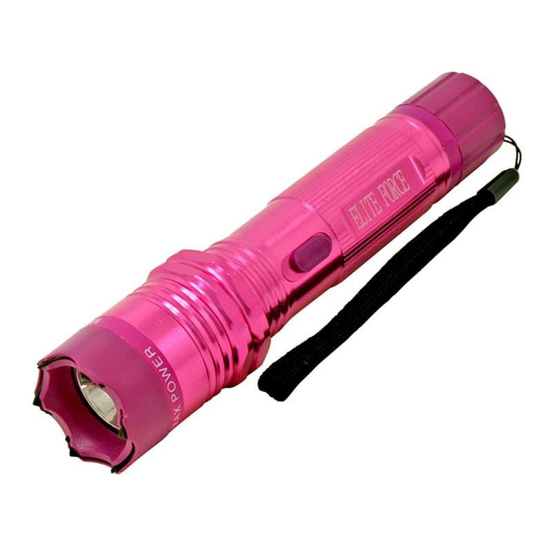 Tactical Elite Force Metal Stun Gun Rechargeable LED Flashlight - Pink - Tophatter's Inc. Weapons Store Online Collectible Weapons - Tophatter Daily Deals
