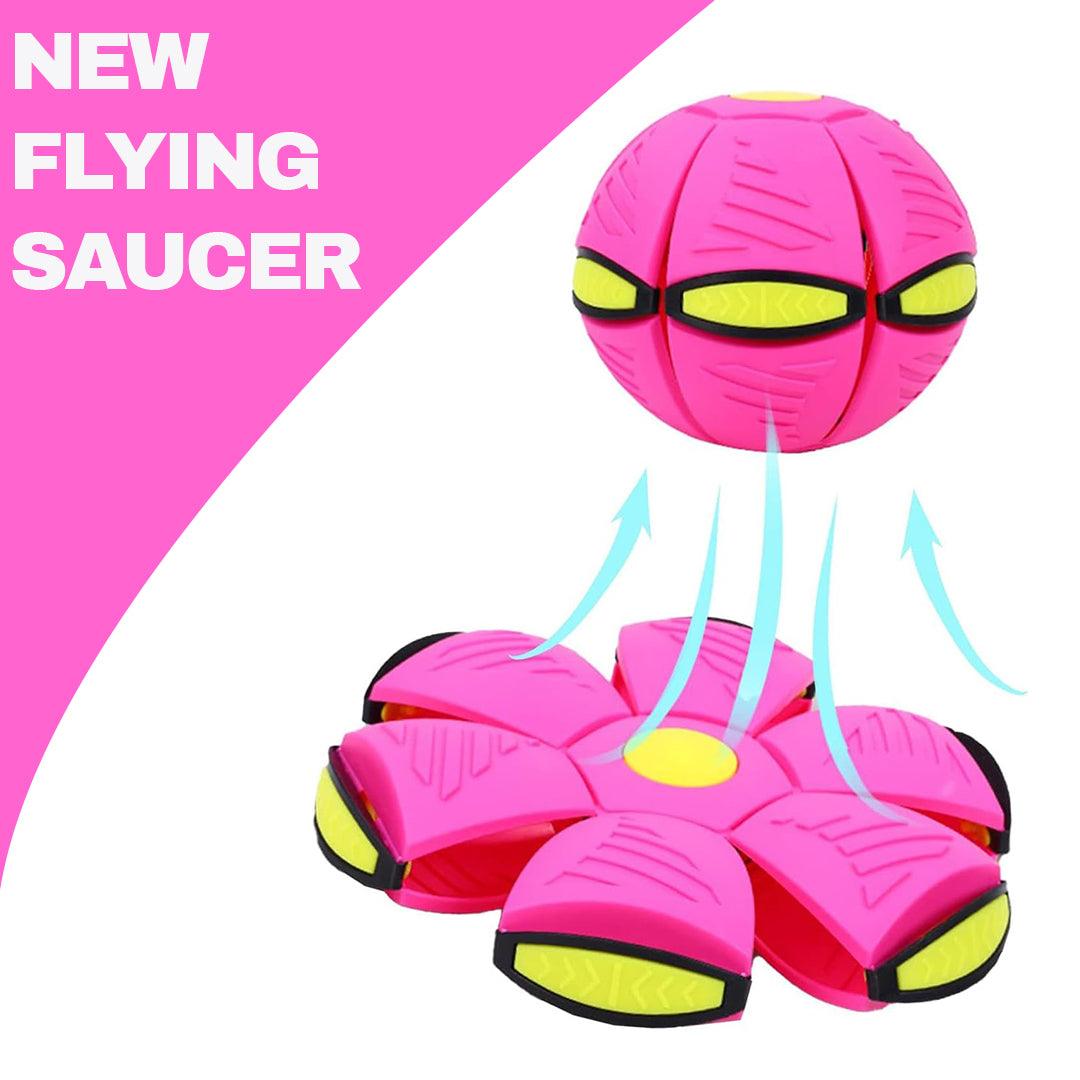 Flying Saucer Ball Dog Toy - Flying Saucer Ball Strange Deformation Frisbee Pet Magic Decompression Toy Sports Toys - Tophatter Daily Deals