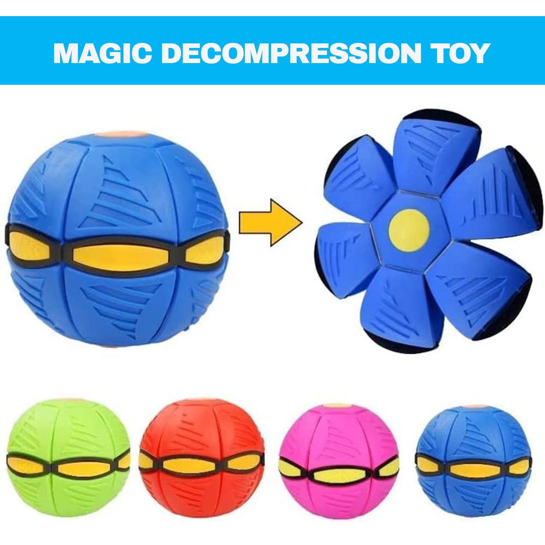 Flying Saucer Ball Dog Toy - Flying Saucer Ball Strange Deformation Frisbee Pet Magic Decompression Toy Sports Toys - Tophatter Daily Deals