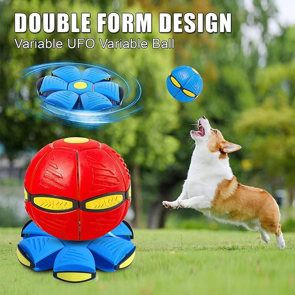 Flying Saucer Ball Dog Toy - Flying Saucer Ball Strange Deformation Frisbee Pet Magic Decompression Toy Sports Toys - Tophatter Daily Deals
