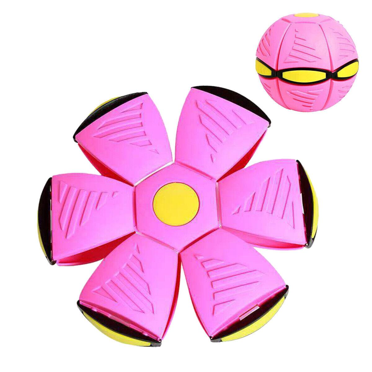 Flying Saucer Ball Dog Toy - Flying Saucer Ball Strange Deformation Frisbee Pet Magic Decompression Toy Pink Sports Toys - Tophatter Daily Deals