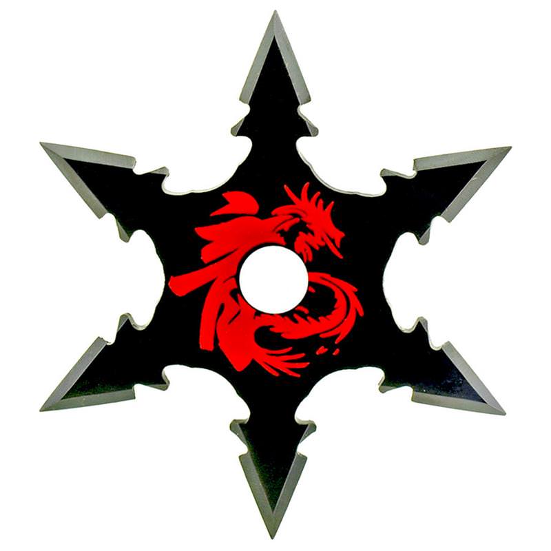 Secret Dragon Ninja Six Points Throwing Star Black With Pouch - TOPHATTER'S ARMORY DEALS Collectible Weapons - Tophatter Daily Deals