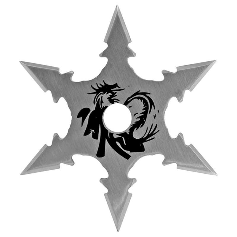 Secret Dragon Ninja Six Points Throwing Star Silver Finish With Pouch - TOPHATTER'S ARMORY DEALS Collectible Weapons - Tophatter Daily Deals