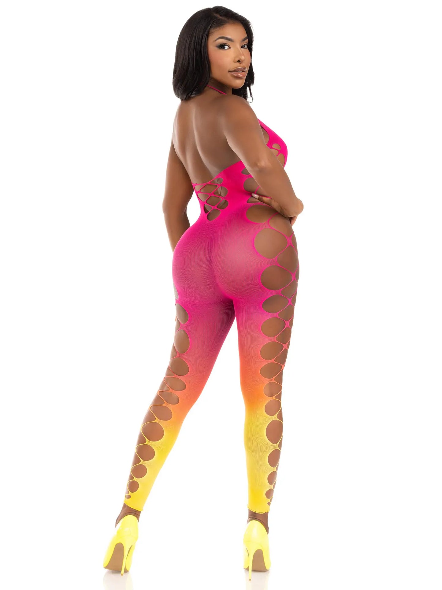 Ombre Faux Lace-Up Seamless Footless Bodystocking – One Size Lingerie > Clothes > Bodies and Playsuits - Tophatter Daily Deals