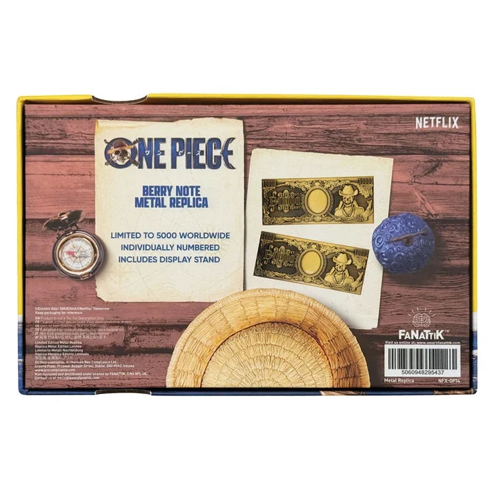 One Piece – Official 10,000 World Berry Metal Banknote Collectible - Tophatter Daily Deals