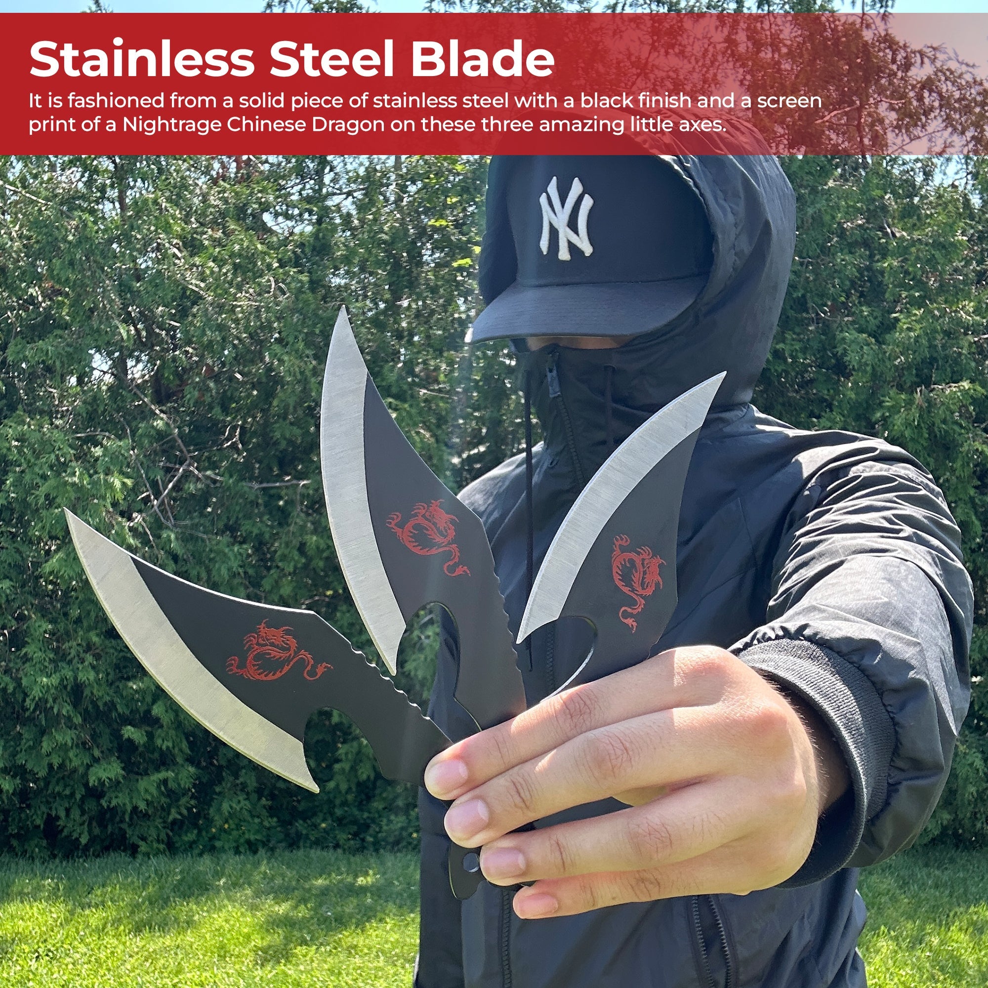 Nightrage Dragon Set of Throwing Axes knives - Tophatter Daily Deals