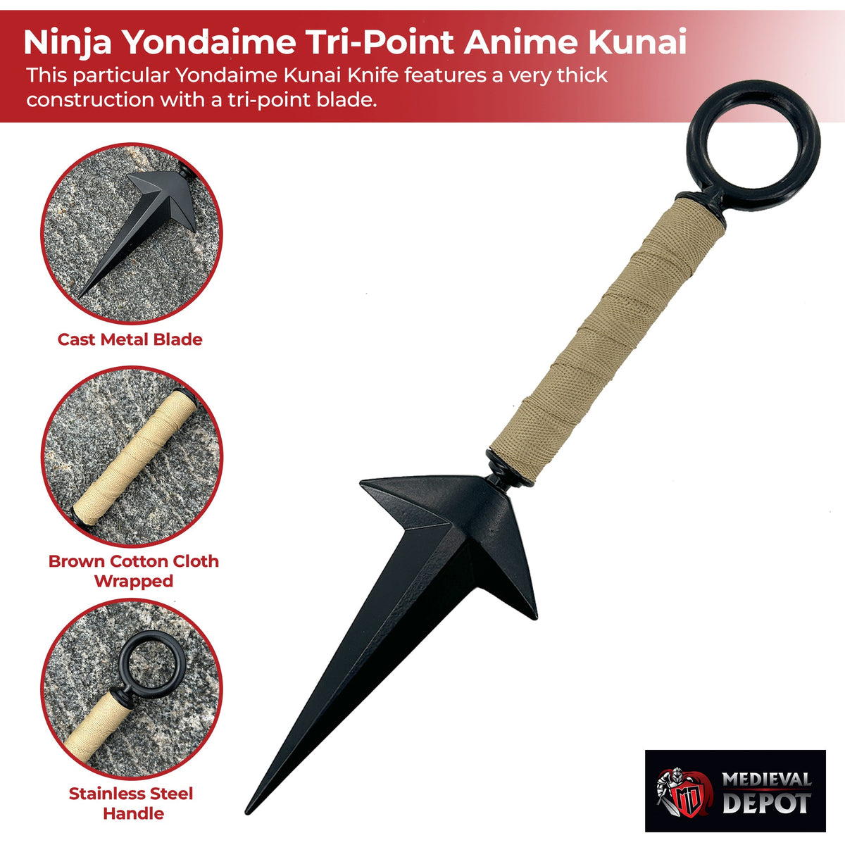 Ninja Yondaime Tri-Point Anime Kunai Knife knives - Tophatter Daily Deals