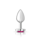 Cheeky Charms Silver Metal Butt Plug with Heart Pink Jewel Small > Anal Range > Jewel Butt Plugs - Tophatter Daily Deals
