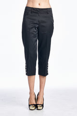 Women's Stretch Crop Pants Black Pants - Tophatter Daily Deals