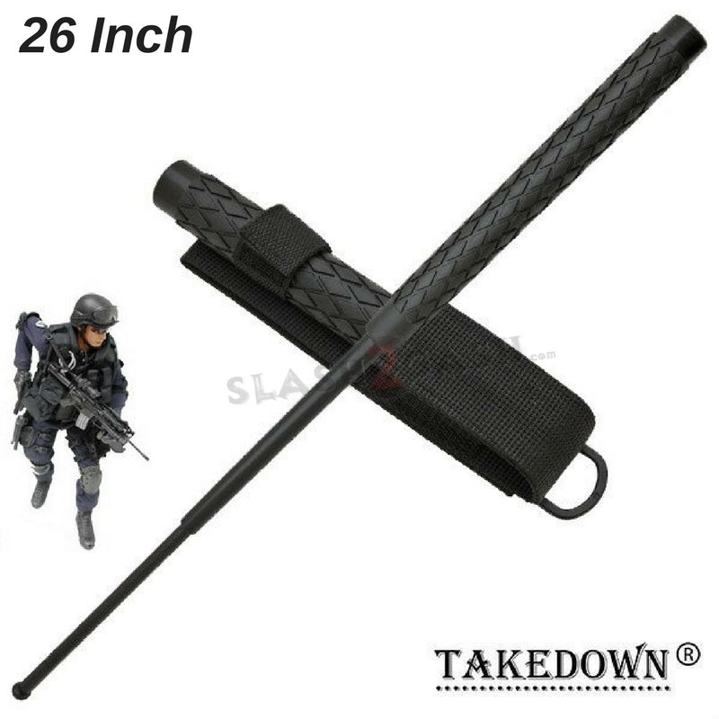 Expandable Baton Metal Police Stick w/ Sheath - 26
