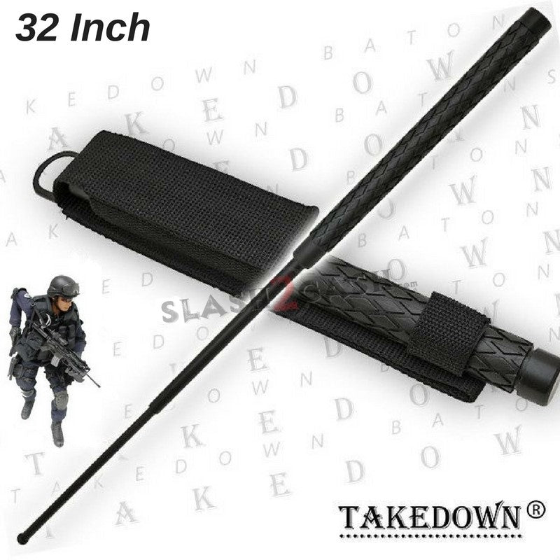 Expandable Baton Metal Police Stick w/ Sheath - 32" Inch SD-Baton - Tophatter Daily Deals