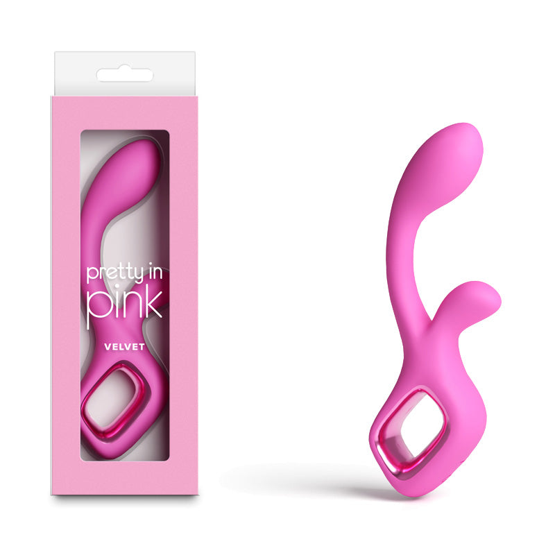 Pretty In Pink Velvet – Waterproof USB Rechargeable Rabbit Vibrator 18.7 cm > Vibrators > Ladies > Rabbit - Tophatter Daily Deals