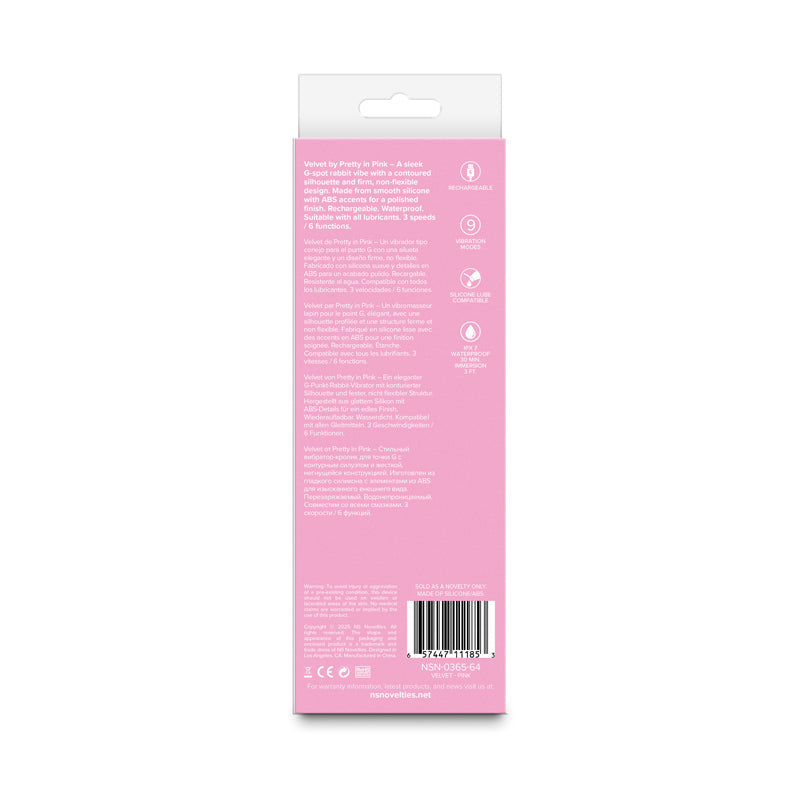 Pretty In Pink Velvet – Waterproof USB Rechargeable Rabbit Vibrator 18.7 cm > Vibrators > Ladies > Rabbit - Tophatter Daily Deals