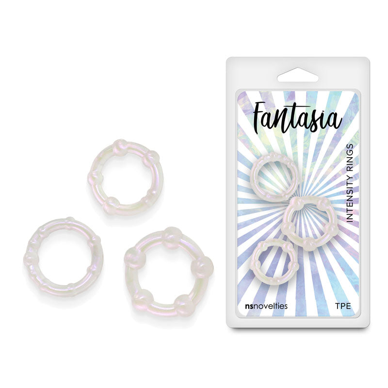 Fantasia Pearl Pearlescent Beaded Cock Rings Set of 3 Sizes – Flexible Cock Rings > Cock Ring > Sets - Tophatter Daily Deals