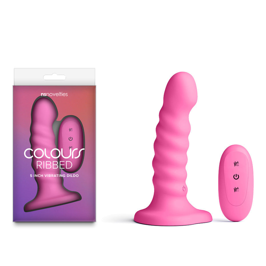 Colours Ribbed 5 Inch – Rechargeable Wireless Remote Vibrating Dildo > Vibrators > Realistic Vibrators - Tophatter Daily Deals
