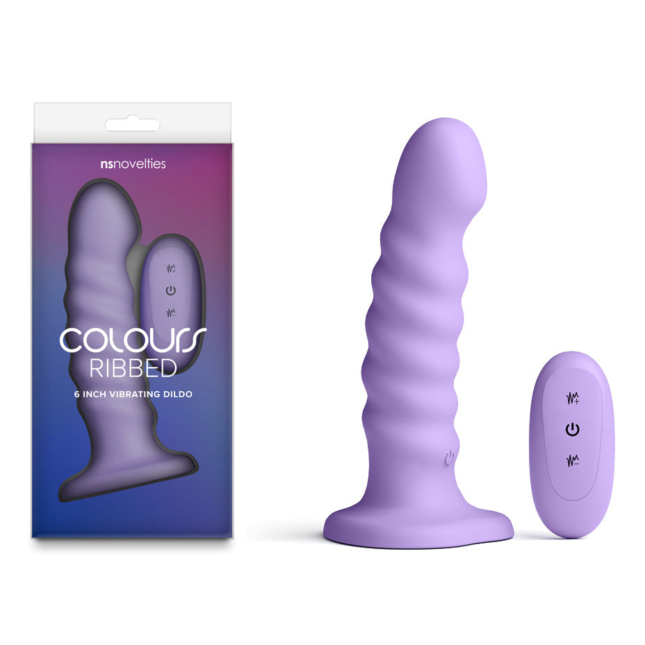 Colours Ribbed 6 Inch USB Rechargeable Vibrating Dildo with Wireless Remote > Dildos > Neutral Dildos - Tophatter Daily Deals