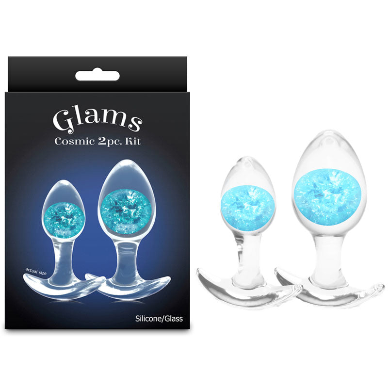 Glams Cosmic 2-Piece Trainer Kit (Clear) – Body-Safe Silicone Butt Plug Set > Anal Range > Butt Plug Kits - Tophatter Daily Deals