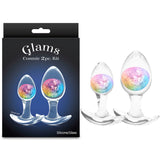 Glams Cosmic 2-Piece Kit (Clear/Rainbow) – Body-Safe Liquid Silicone Butt Plug Set > Anal Range > Butt Plug Kits - Tophatter Daily Deals