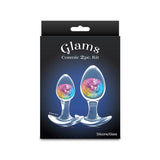 Glams Cosmic 2-Piece Kit (Clear/Rainbow) – Body-Safe Liquid Silicone Butt Plug Set > Anal Range > Butt Plug Kits - Tophatter Daily Deals